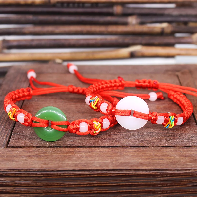 Women'S Vintage Accessories - Real Jade Donut Bracelet Bangle Natural
