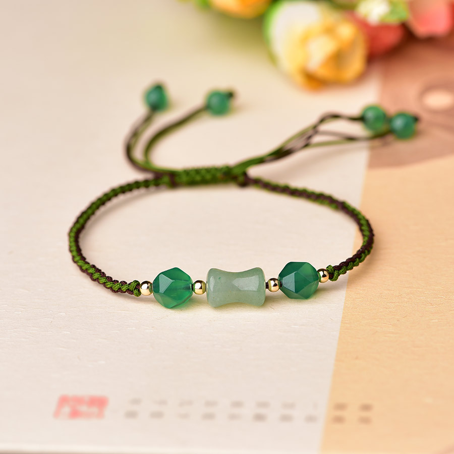 Women'S Vintage Accessories - Green Natural Jade Beads Bracelets Fashion