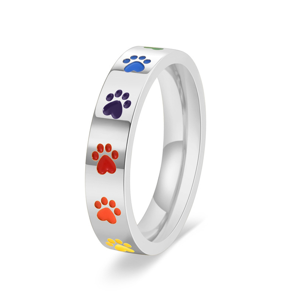 Women'S Accessories Rainbow Shops - Sweet Rainbow Dog Print Ring For