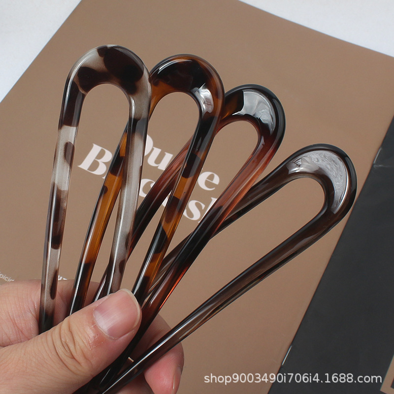 Women'S Accessories List - Korean style leopard print U-shaped hairpin,