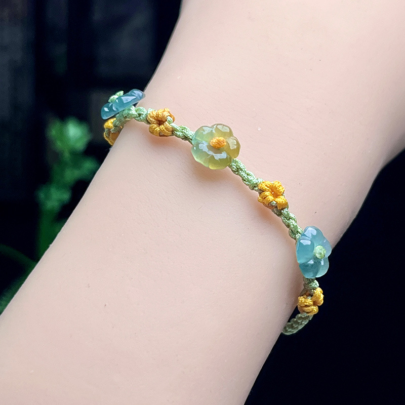 Women Accessories Jewelry - Myanmar Jadeite Flower Bracelet Real Jewelry