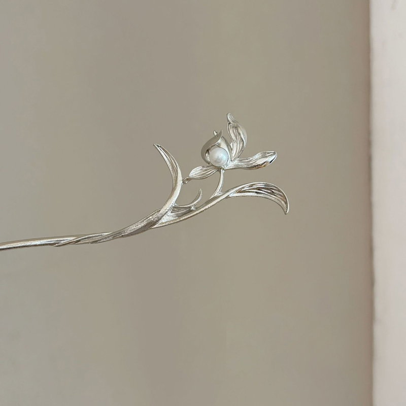 Women'S Accessories List - New Chinese Style Silver Orchid Hairpin