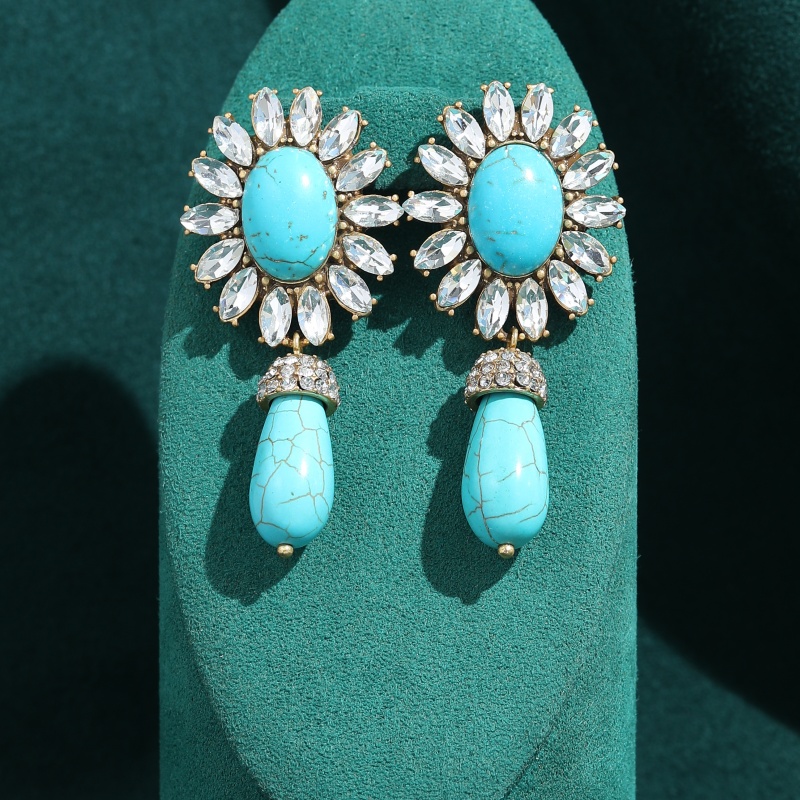 Accessories Brand For Women - Vintage Turquoise Water Drop Pendant Pearl