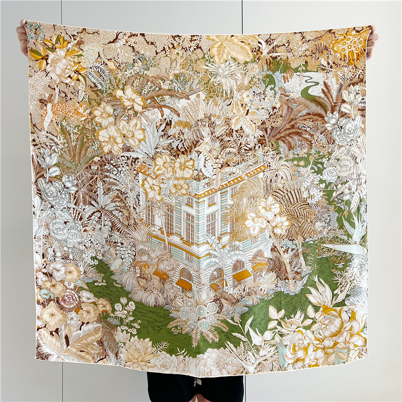 Satin Silk Scarf 110cm Brand M - Accessories Brand For Women review and price