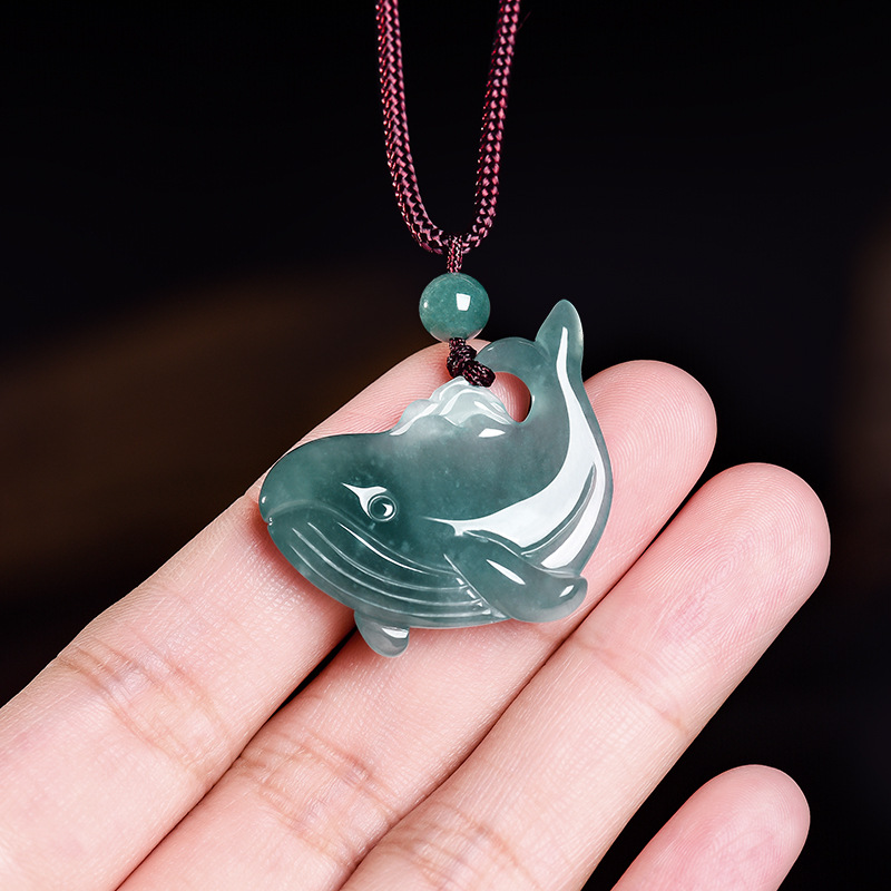 Natural Burmese Jadeite Whale  - Women Accessories Jewelry review and price