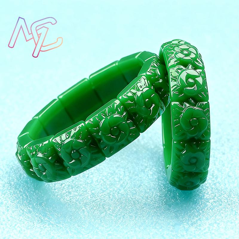 Real Jade Flower Bracelet Bang - Women'S Vintage Accessories review and price
