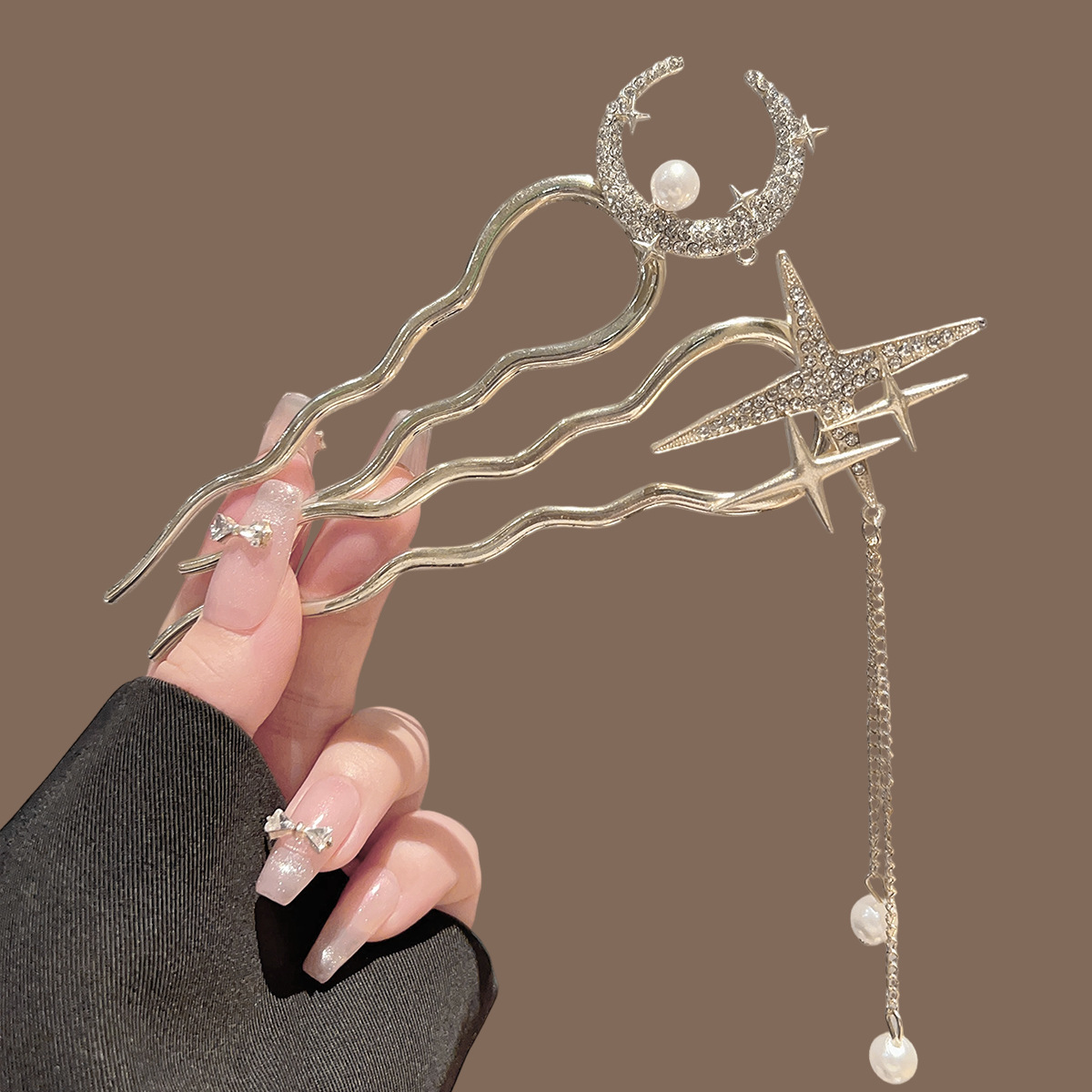 Pearl Flower Heart Moon U-Shap - Women Accessories Shop review and price